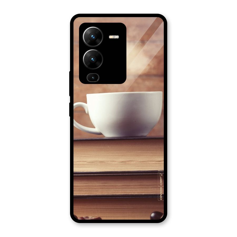 Coffee And Bookworm Glass Back Case for Vivo V25 Pro