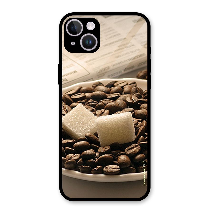 Coffee And Sugar Cubes Glass Back Case for iPhone 14 Plus