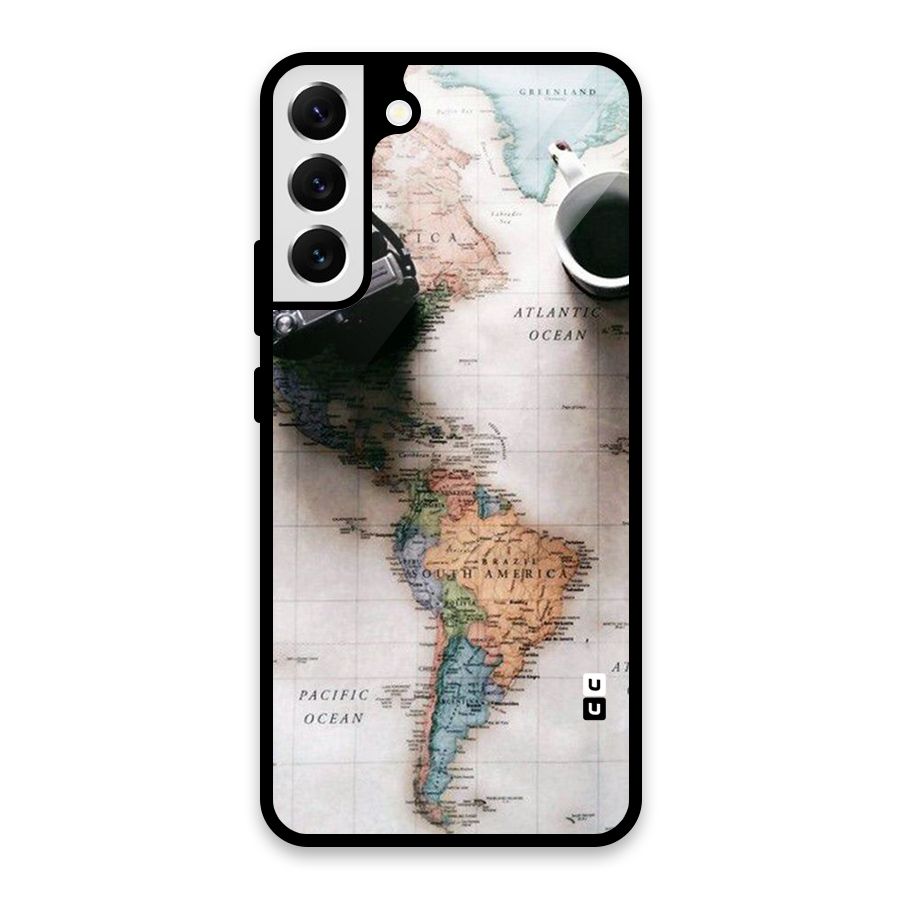 Coffee And Travel Glass Back Case for Galaxy S22 Plus 5G