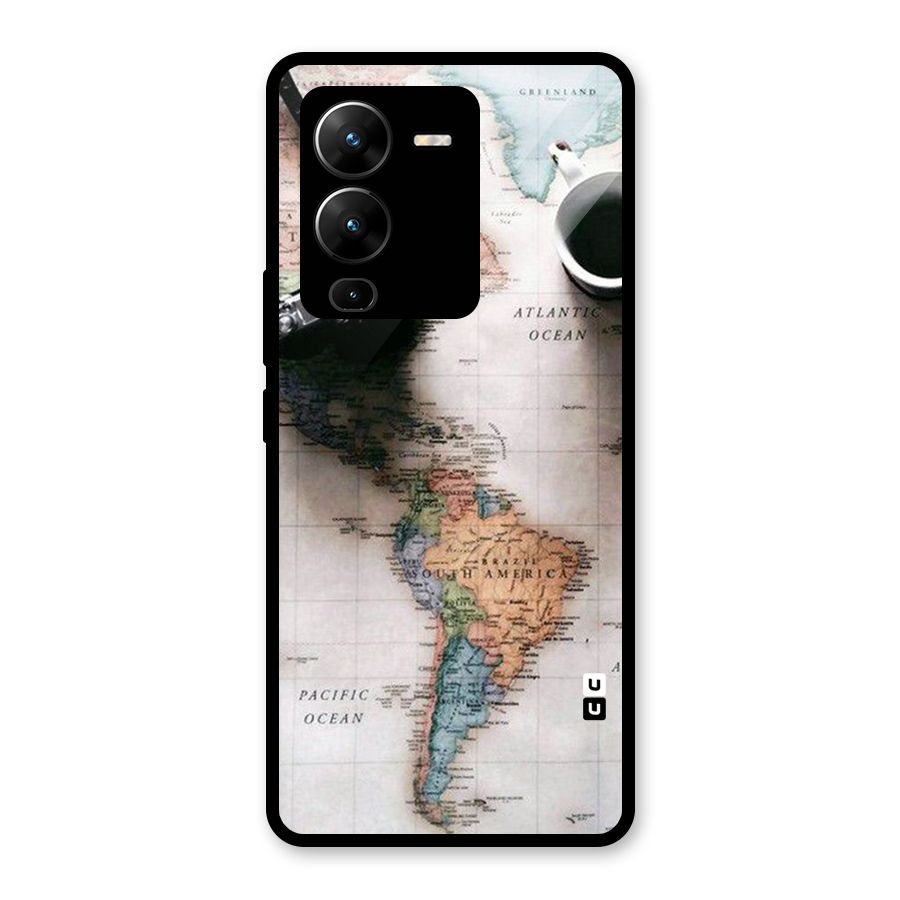 Coffee And Travel Glass Back Case for Vivo V25 Pro