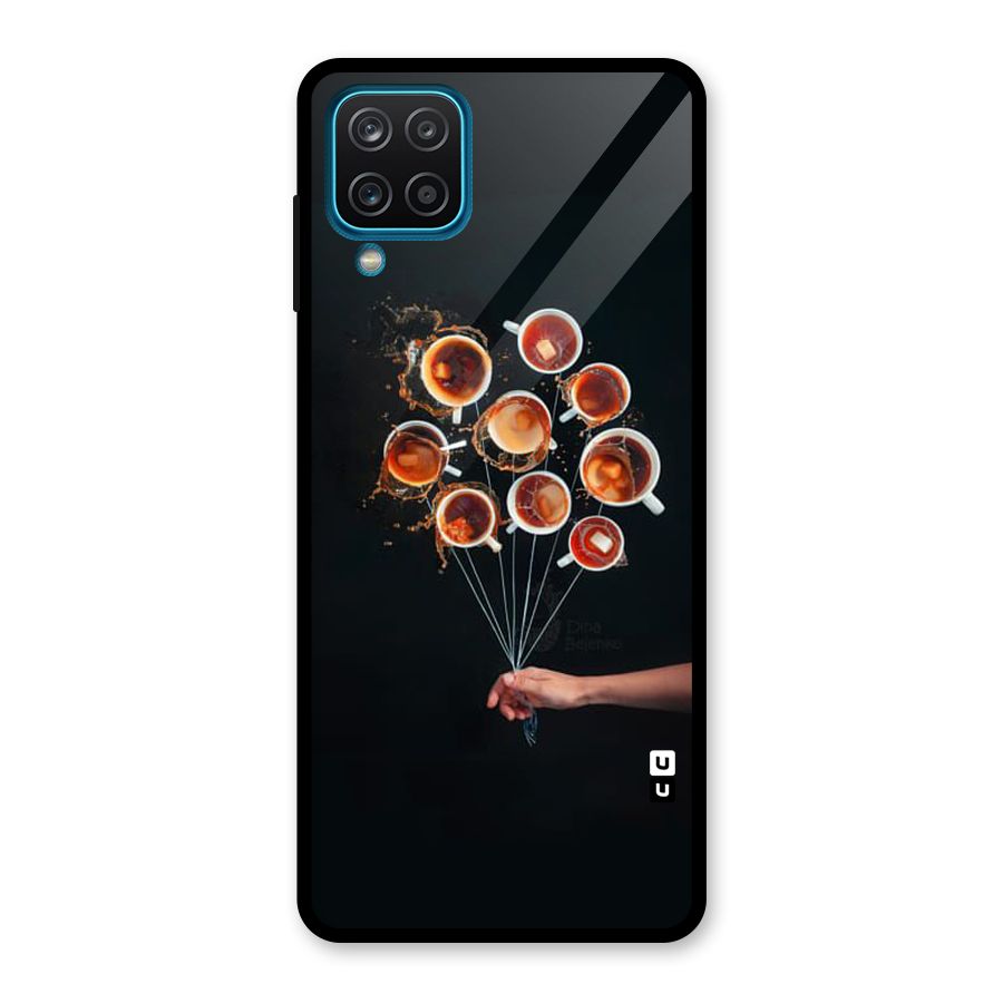 Coffee Balloon Glass Back Case for Galaxy A12