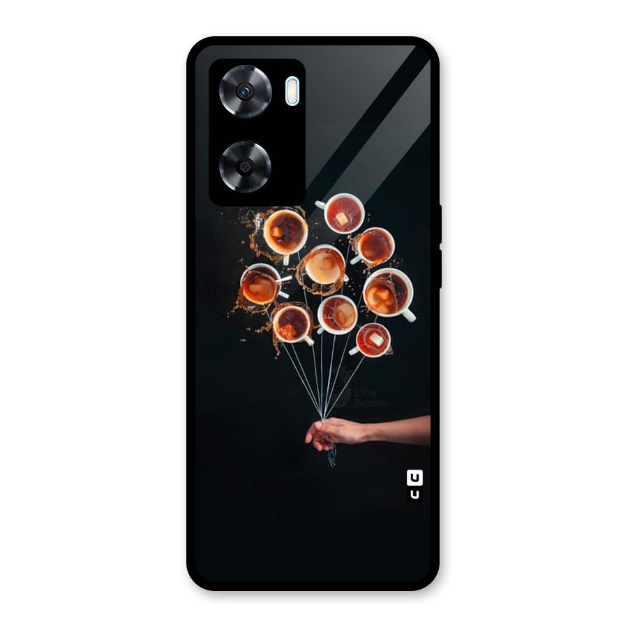Coffee Balloon Glass Back Case for Oppo A77