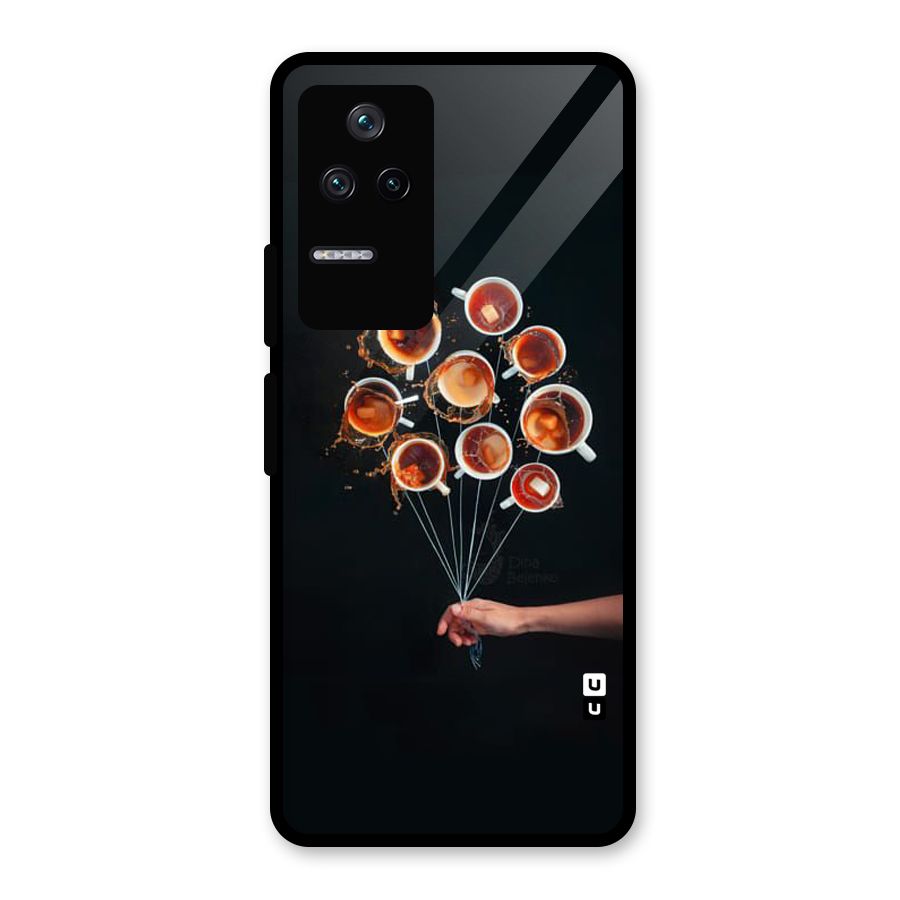 Coffee Balloon Glass Back Case for Poco F4 5G
