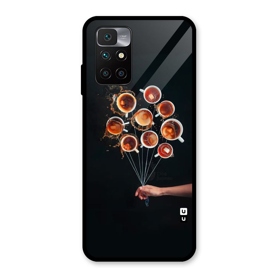 Coffee Balloon Glass Back Case for Redmi 10 Prime