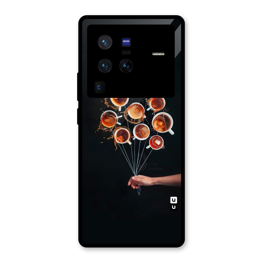 Coffee Balloon Glass Back Case for Vivo X80 Pro