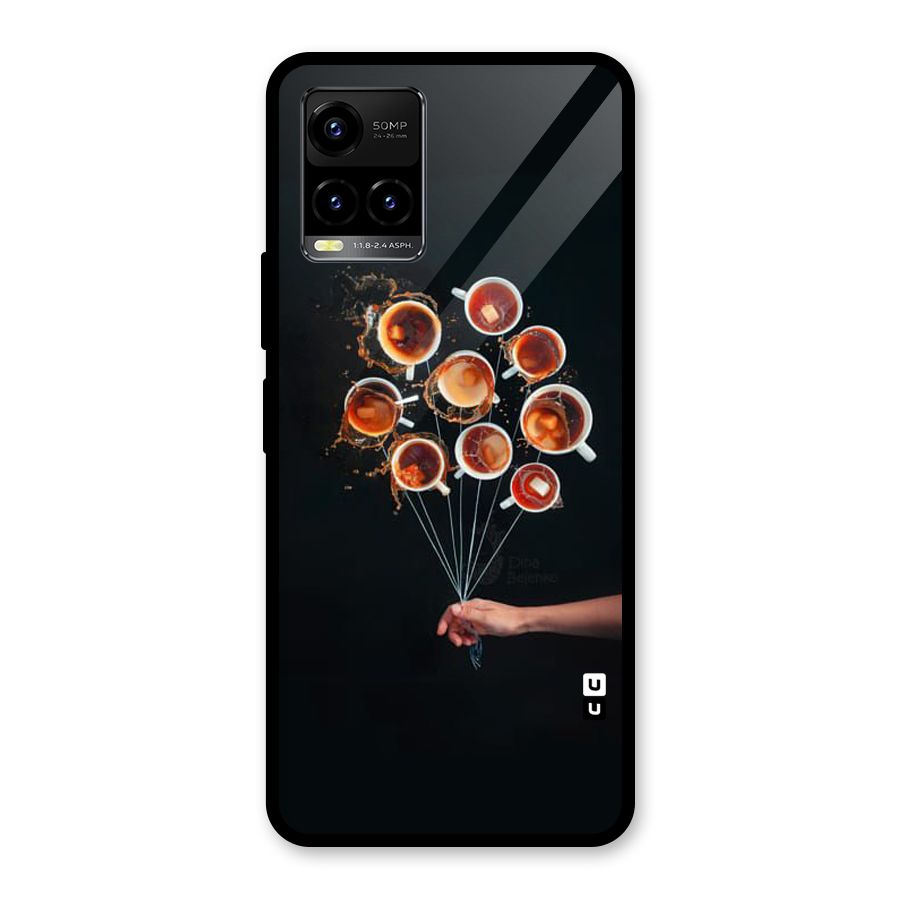 Coffee Balloon Glass Back Case for Vivo Y21T
