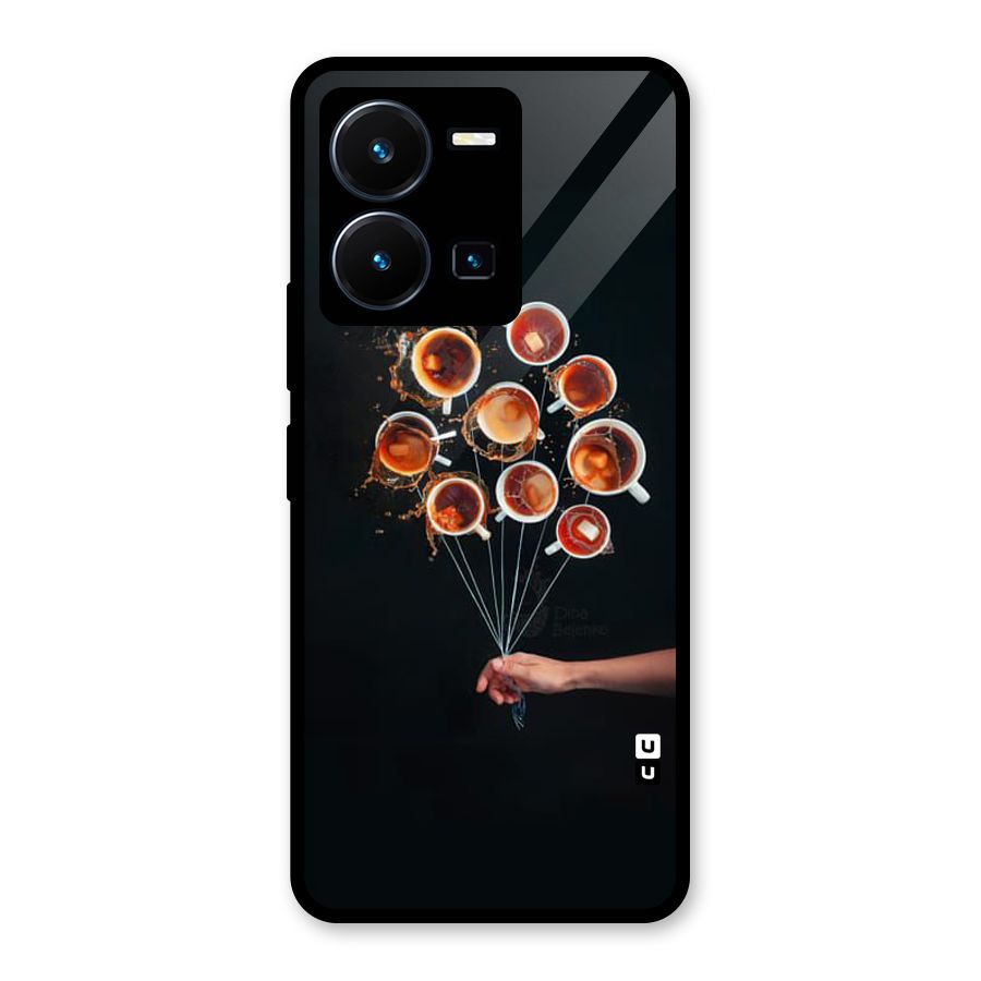 Coffee Balloon Glass Back Case for Vivo Y35
