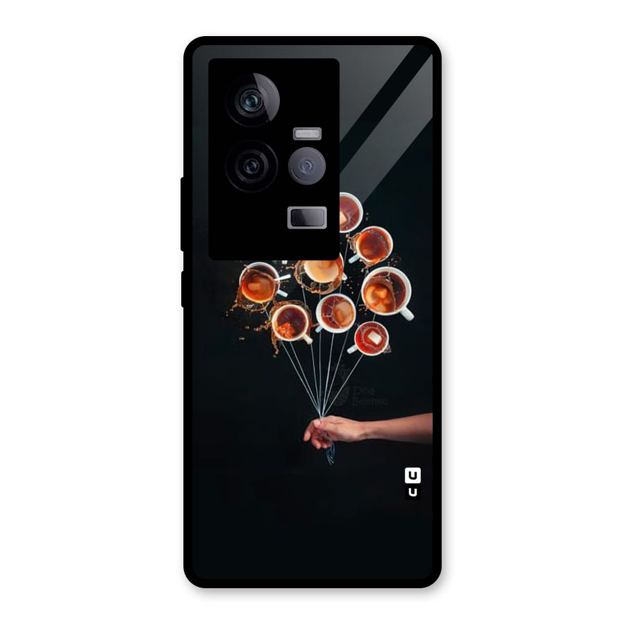 Coffee Balloon Glass Back Case for Vivo iQOO 11 5G
