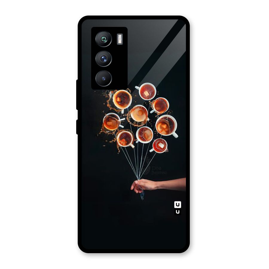 Coffee Balloon Glass Back Case for Vivo iQOO 9 SE