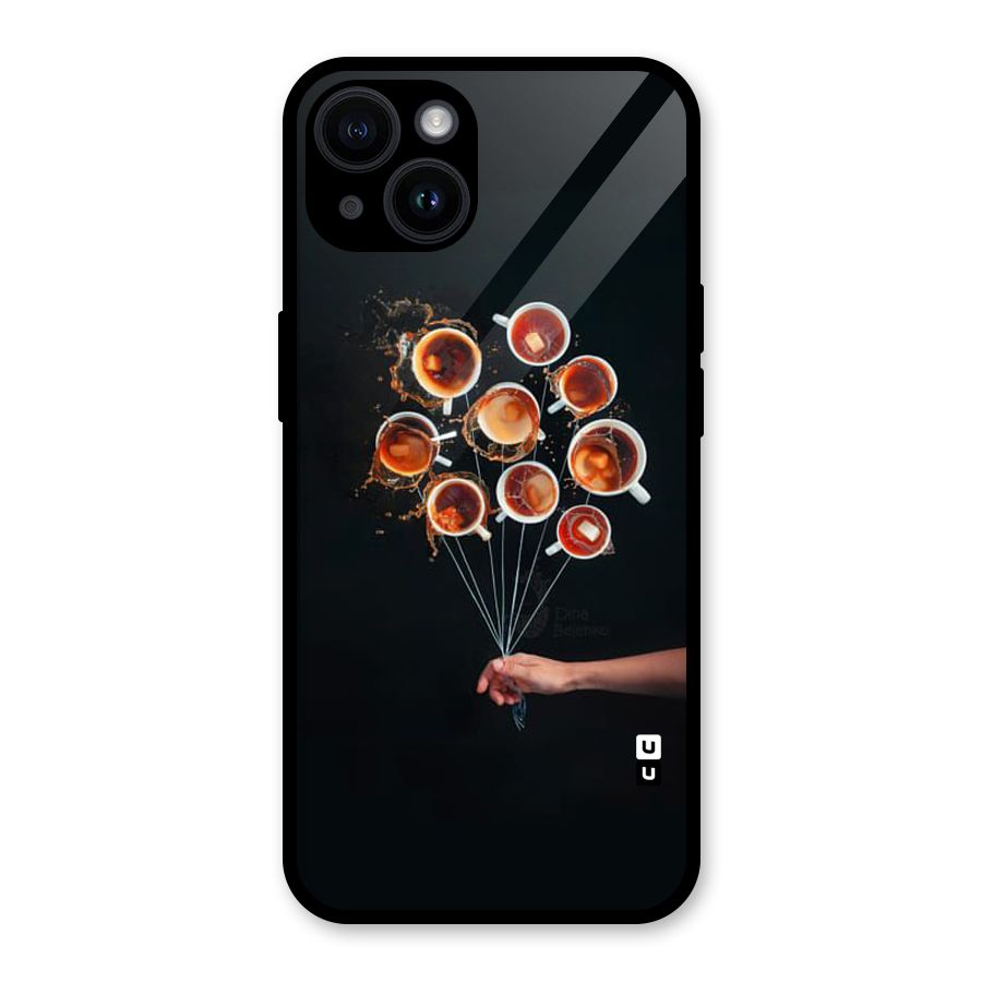 Coffee Balloon Glass Back Case for iPhone 14