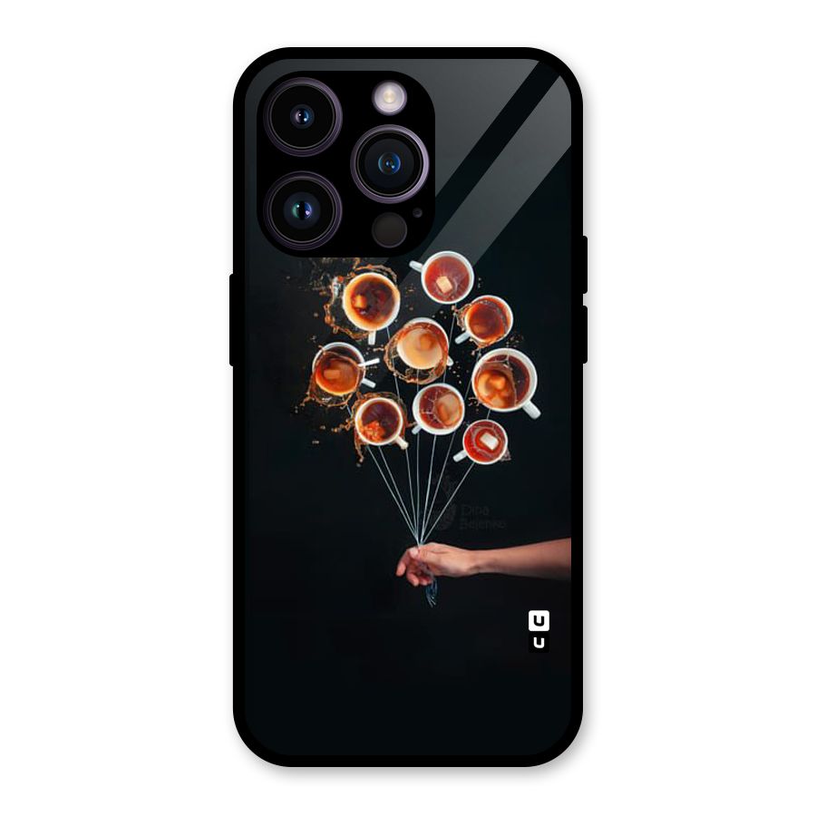 Coffee Balloon Glass Back Case for iPhone 14 Pro