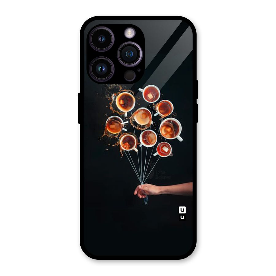 Coffee Balloon Glass Back Case for iPhone 14 Pro Max