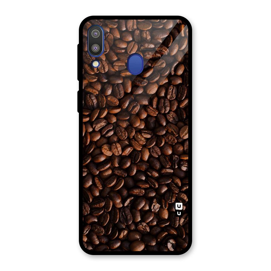 Coffee Beans Scattered Glass Back Case for Galaxy M20