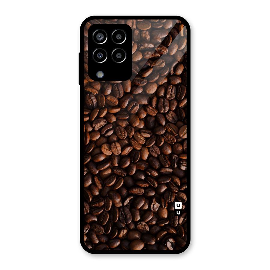 Coffee Beans Scattered Glass Back Case for Galaxy M33