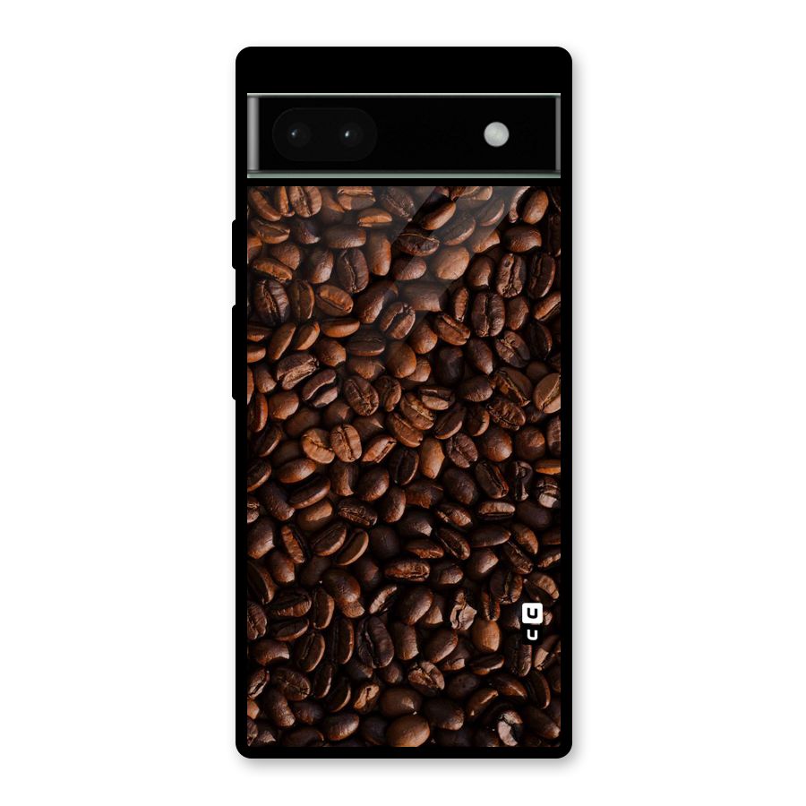 Coffee Beans Scattered Glass Back Case for Google Pixel 6a
