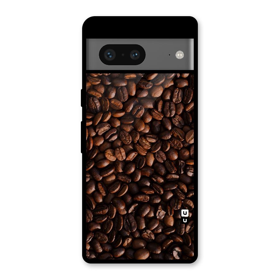Coffee Beans Scattered Glass Back Case for Google Pixel 7