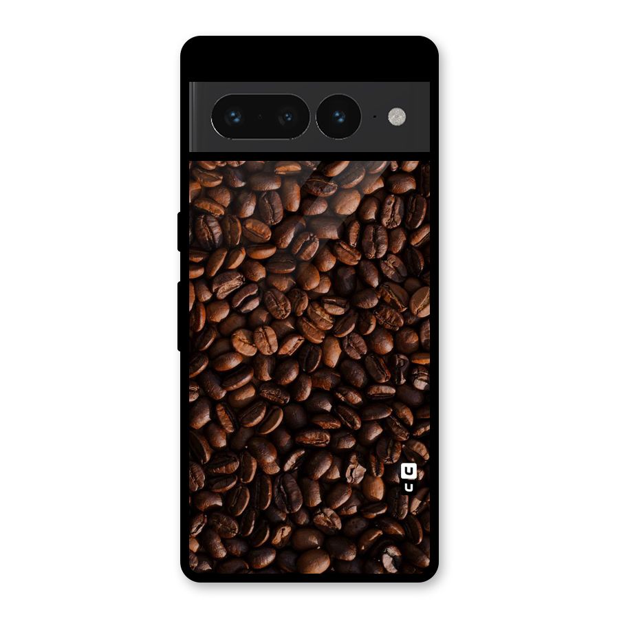 Coffee Beans Scattered Glass Back Case for Google Pixel 7 Pro