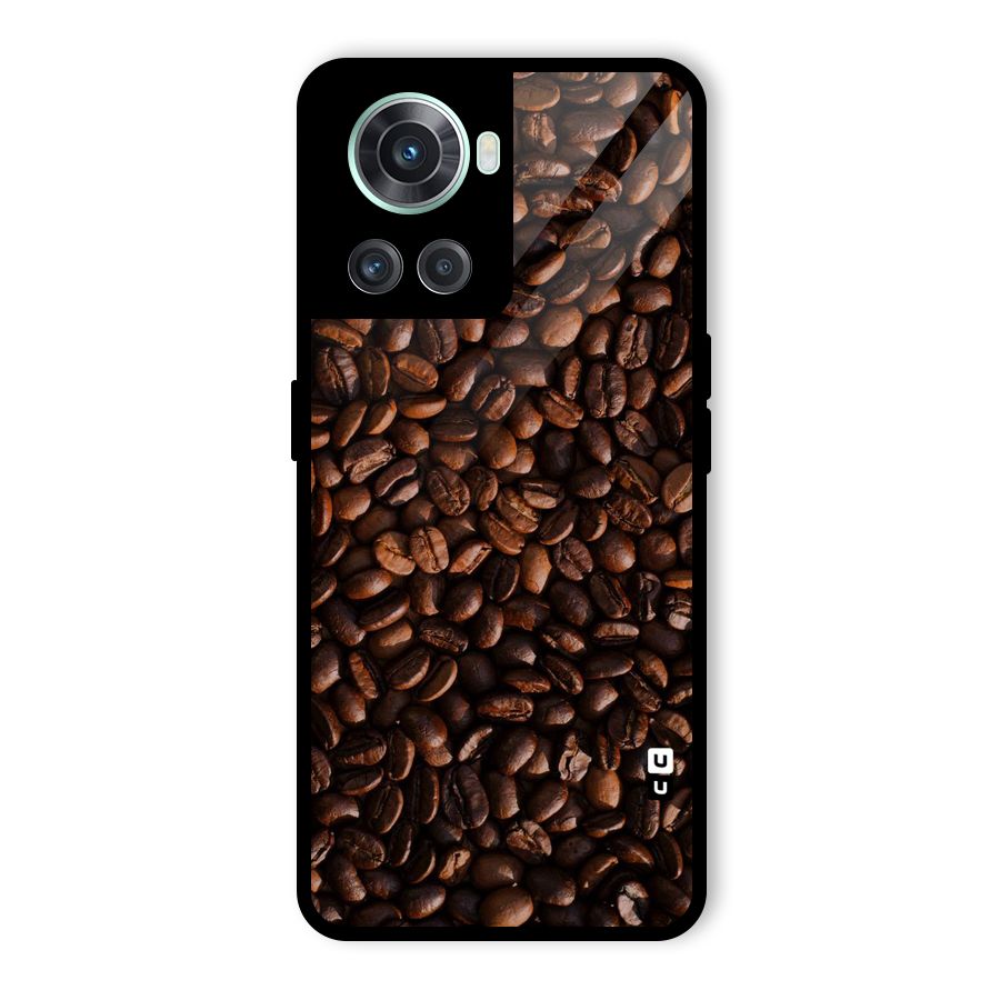 Coffee Beans Scattered Glass Back Case for OnePlus 10R
