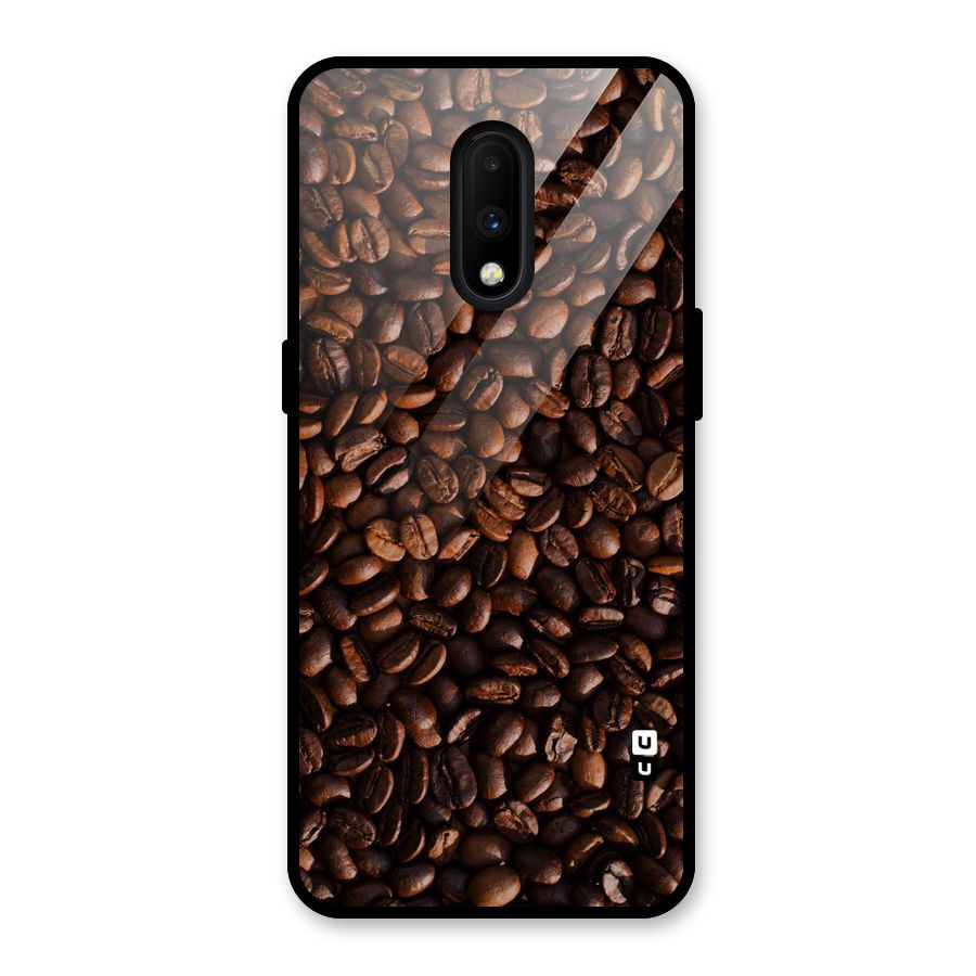 Coffee Beans Scattered Glass Back Case for OnePlus 7