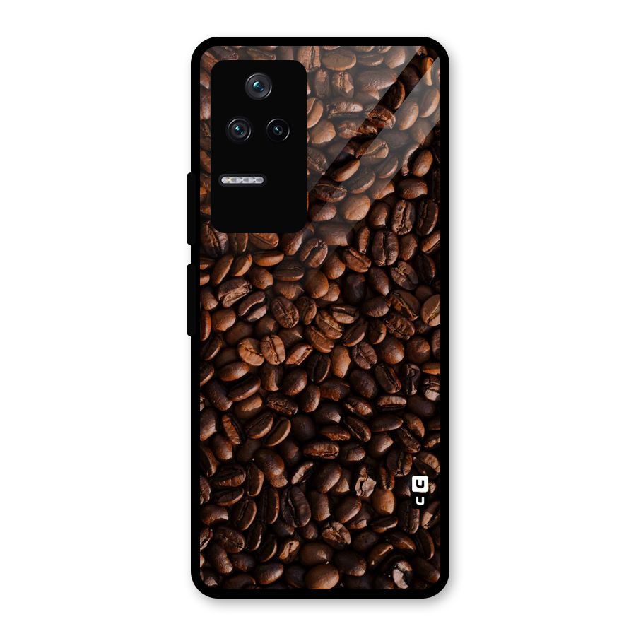 Coffee Beans Scattered Glass Back Case for Poco F4 5G