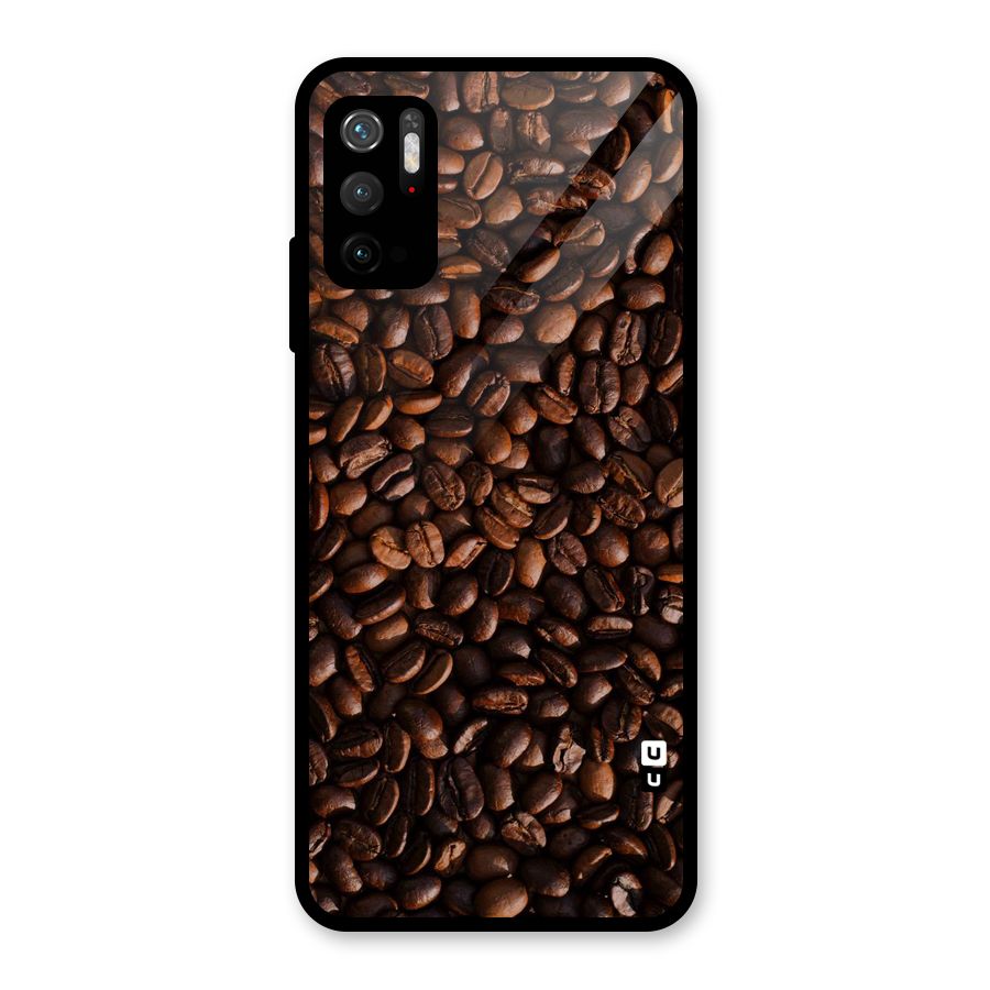 Coffee Beans Scattered Glass Back Case for Poco M3 Pro 5G
