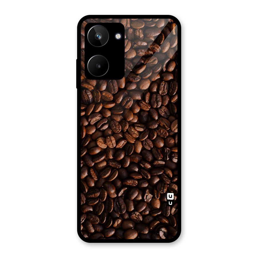 Coffee Beans Scattered Glass Back Case for Realme 10