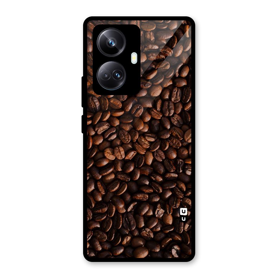 Coffee Beans Scattered Glass Back Case for Realme 10 Pro Plus