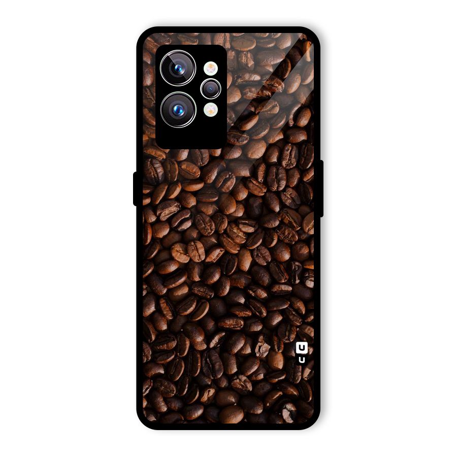 Coffee Beans Scattered Glass Back Case for Realme GT2 Pro