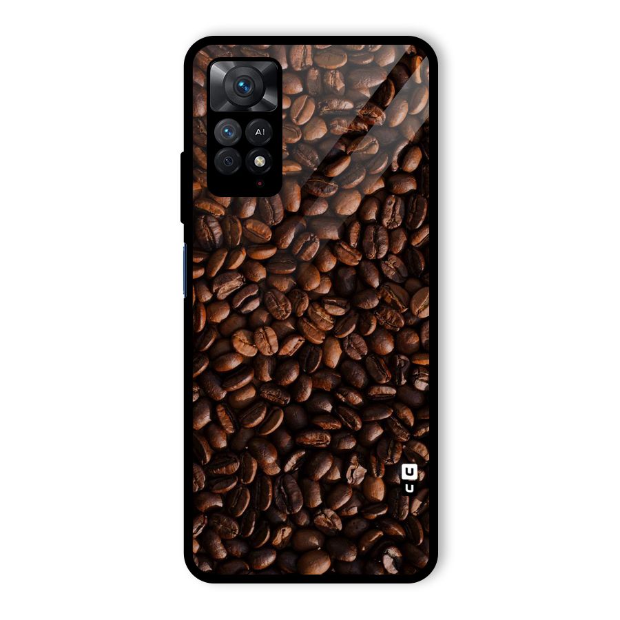 Coffee Beans Scattered Glass Back Case for Redmi Note 11 Pro