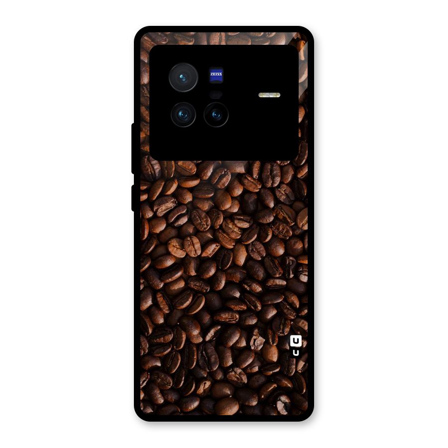 Coffee Beans Scattered Glass Back Case for Vivo X80