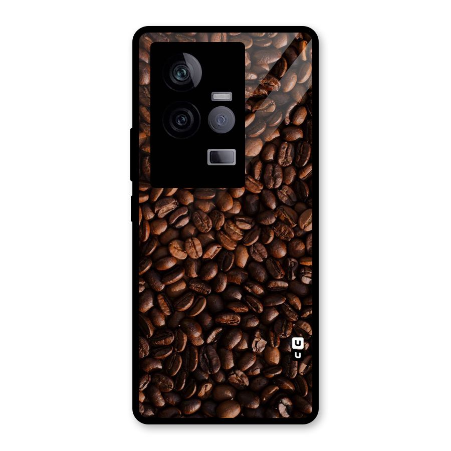 Coffee Beans Scattered Glass Back Case for Vivo iQOO 11 5G