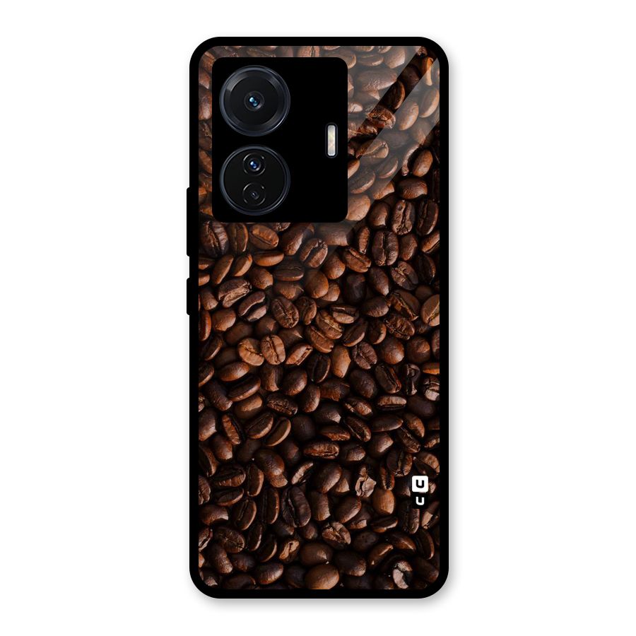 Coffee Beans Scattered Glass Back Case for Vivo iQOO Z6 Pro