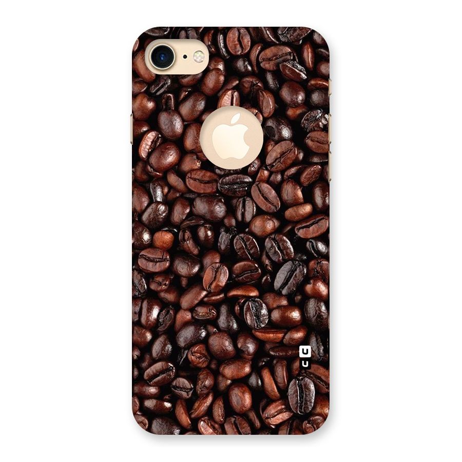 Coffee Beans Texture Back Case for iPhone 7 Logo Cut