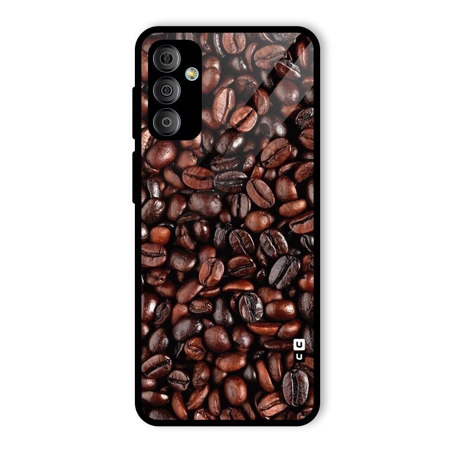 Coffee Beans Texture Glass Back Case for Galaxy F23
