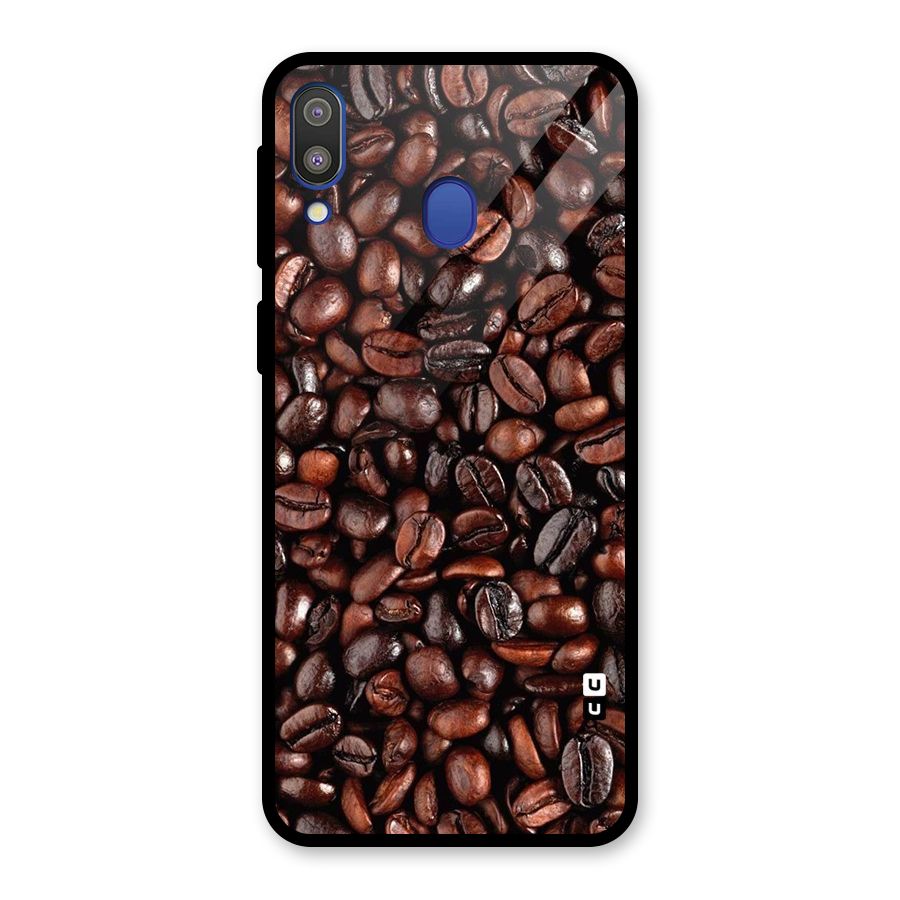 Coffee Beans Texture Glass Back Case for Galaxy M20