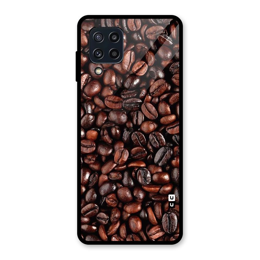 Coffee Beans Texture Glass Back Case for Galaxy M32