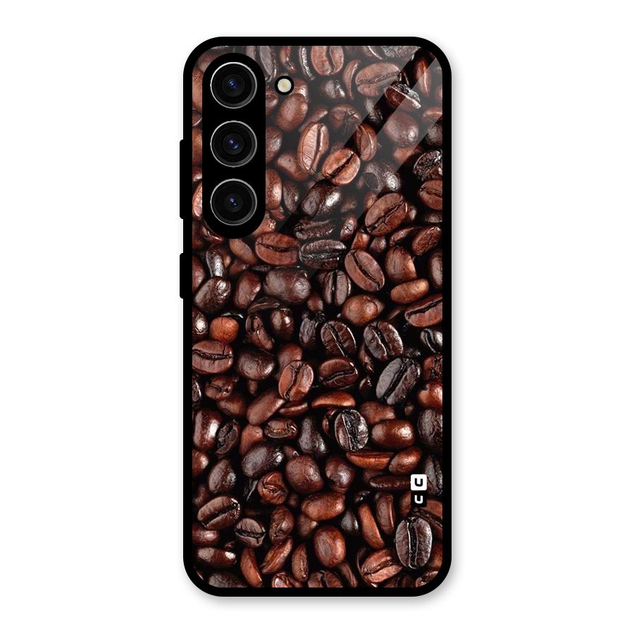 Coffee Beans Texture Glass Back Case for Galaxy S23