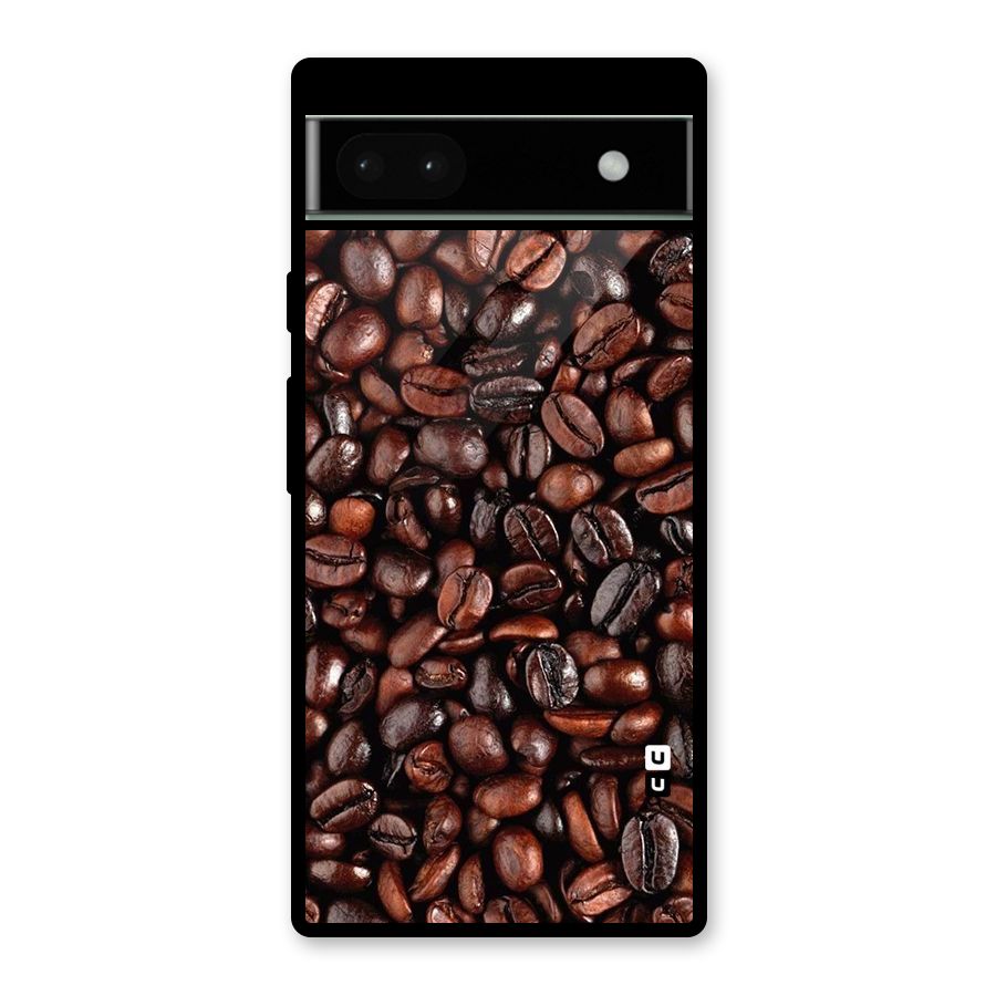 Coffee Beans Texture Glass Back Case for Google Pixel 6a