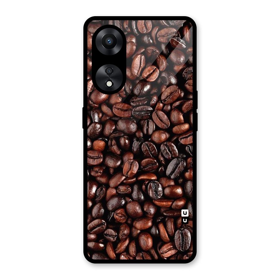 Coffee Beans Texture Glass Back Case for Oppo A78