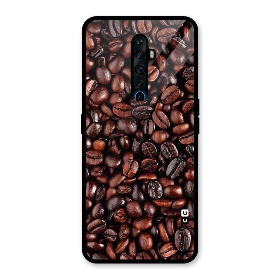 Coffee Beans Texture Glass Back Case for Oppo Reno2 F