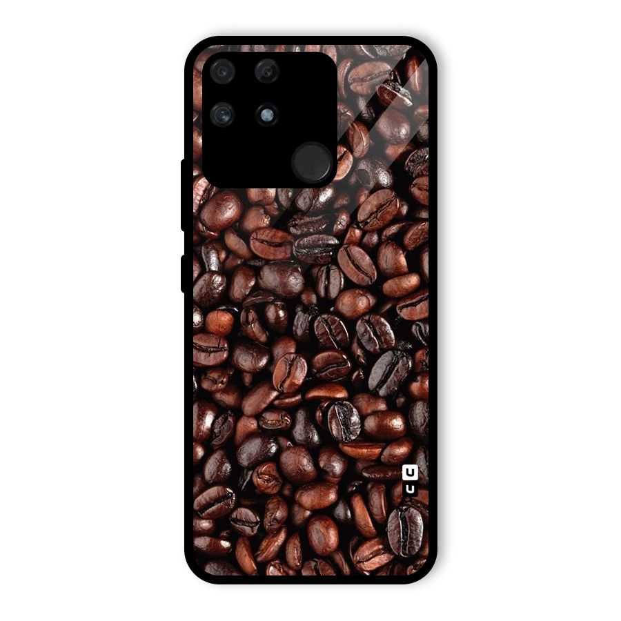 Coffee Beans Texture Glass Back Case for Realme Narzo 50A