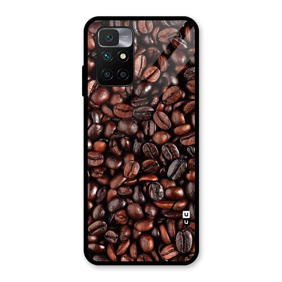 Coffee Beans Texture Glass Back Case for Redmi 10 Prime