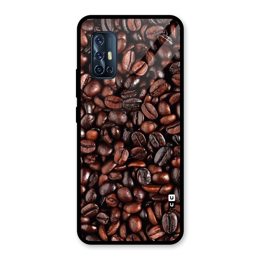 Coffee Beans Texture Glass Back Case for Vivo V17