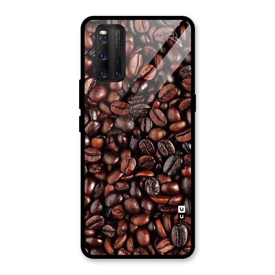 Coffee Beans Texture Glass Back Case for Vivo iQOO 3