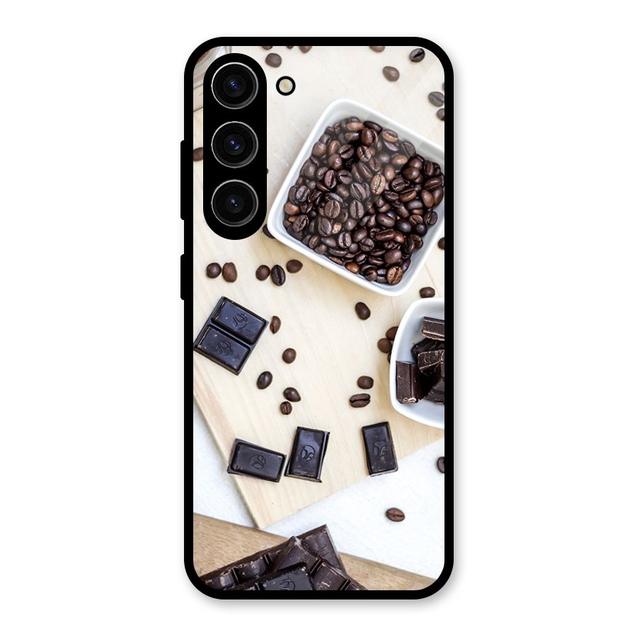 Coffee Beans and Chocolate Glass Back Case for Galaxy S23