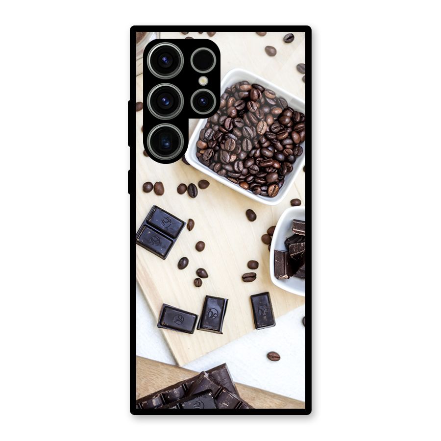 Coffee Beans and Chocolate Glass Back Case for Galaxy S23 Ultra
