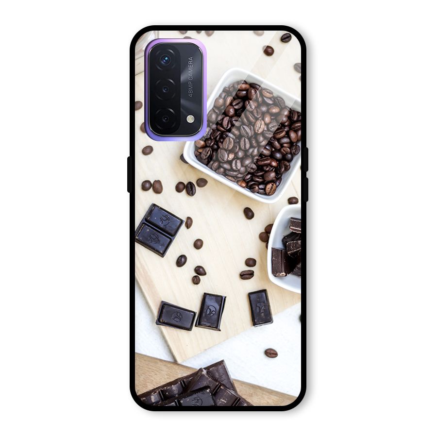 Coffee Beans and Chocolate Glass Back Case for Oppo A74 5G