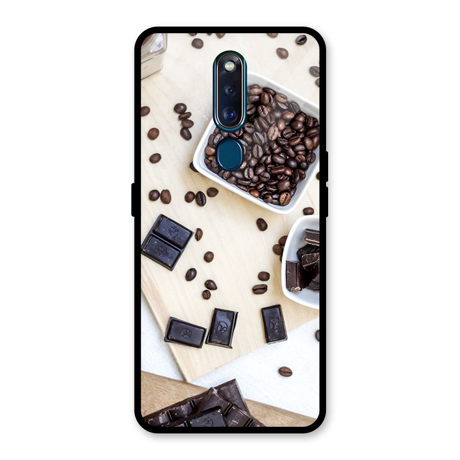 Coffee Beans and Chocolate Glass Back Case for Oppo F11 Pro