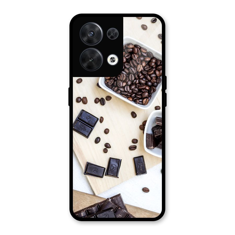 Coffee Beans and Chocolate Glass Back Case for Oppo Reno8 5G