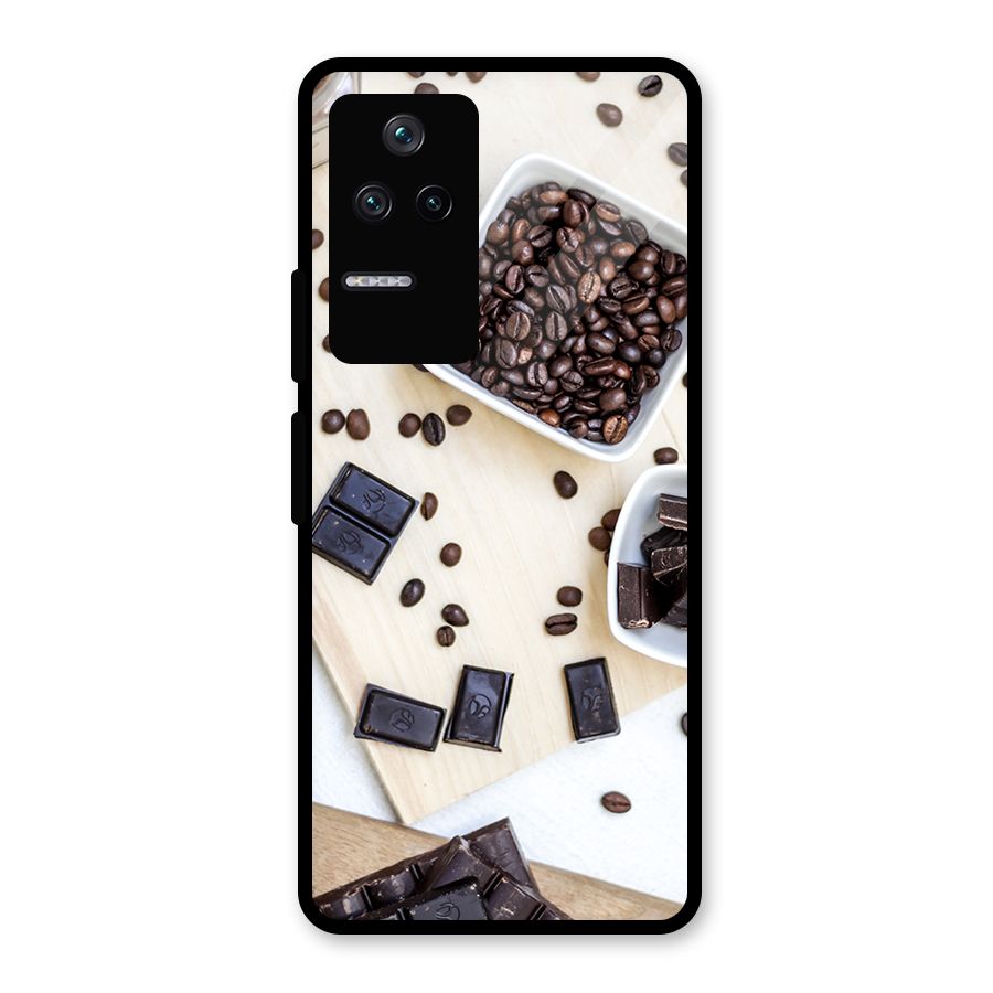 Coffee Beans and Chocolate Glass Back Case for Poco F4 5G